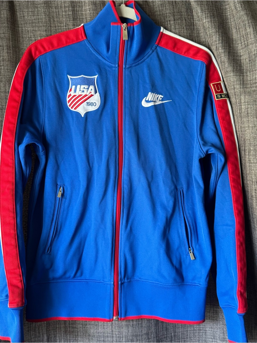 Nike Blue USA Track Jacket with Red Trims Size Small